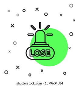Black line Casino losing icon isolated on white background.  Vector Illustration