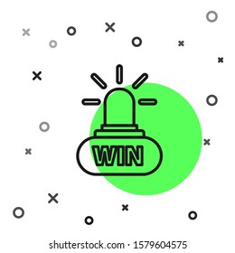 Black line Casino win icon isolated on white background.  Vector Illustration