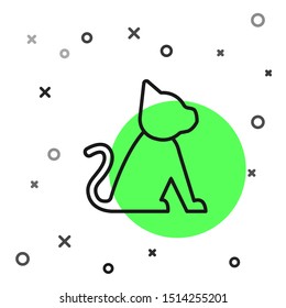 Black line Cat icon isolated on white background.  Vector Illustration