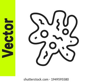 Black line Cell icon isolated on white background.  Vector