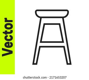Black line Chair icon isolated on white background.  Vector