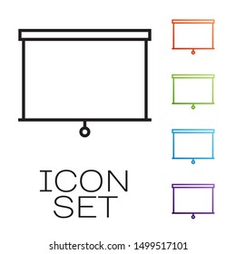 Black line Chalkboard icon isolated on white background. School Blackboard sign. Set icons colorful. Vector Illustration