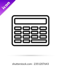 Black line Chalkboard icon isolated on white background. School Blackboard sign.  Vector Illustration