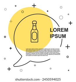 Black line Champagne bottle icon isolated on white background. Random dynamic shapes. Vector