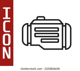 Black line Check engine icon isolated on white background.  Vector