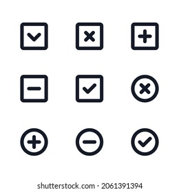 Diseño de iconos de la casilla de verificación Línea negra 