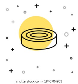 Icono de fichas de juego del verificador de línea negra aislado en fondo blanco. Formas dinámicas aleatorias. Vector