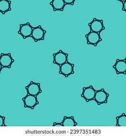 Black line Chemical formula icon isolated seamless pattern on green background. Abstract hexagon for innovation medicine, health, research and science.  Vector