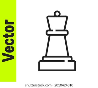 Black line Chess icon isolated on white background. Business strategy. Game, management, finance.  Vector