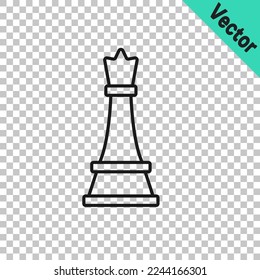 Black line Chess icon isolated on transparent background. Business strategy. Game, management, finance.  Vector