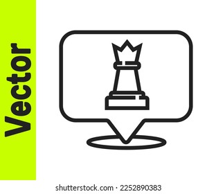 Black line Chess icon isolated on white background. Business strategy. Game, management, finance.  Vector