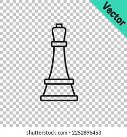 Black line Chess icon isolated on transparent background. Business strategy. Game, management, finance.  Vector