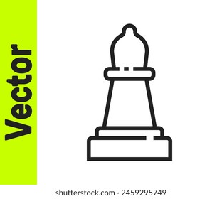 Black line Chess icon isolated on white background. Business strategy. Game, management, finance.  Vector