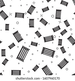 Black line Chest of drawers icon isolated seamless pattern on white background.  Vector Illustration