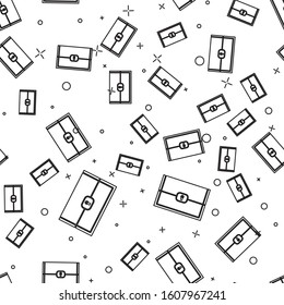 Black line Chest for game icon isolated seamless pattern on white background.  Vector Illustration