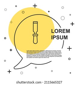 Black line Chisel tool for wood icon isolated on white background. Random dynamic shapes. Vector