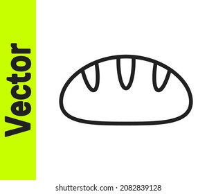 Icono de la línea negra del pan cristiano aislado en fondo blanco. Religión y cristianismo.  Vector