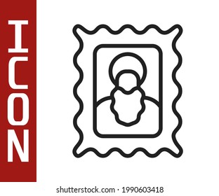 Black line Christian icon isolated on white background.  Vector