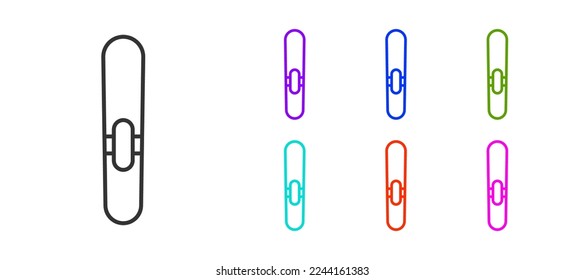 Black line Cigar icon isolated on white background. Set icons colorful. Vector