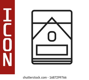 Schwarze Zigaretten Packung Symbol einzeln auf weißem Hintergrund. Packung Zigaretten. Vektorillustration-Illustration