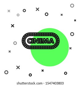 Black line Cinema poster design template icon isolated on white background. Movie time concept banner design.  Vector Illustration