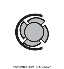 logotipo de diseño de círculo de línea negra