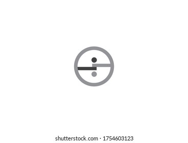 schwarzer Linienkreis mit Punktvektorlogo-Designkonzept