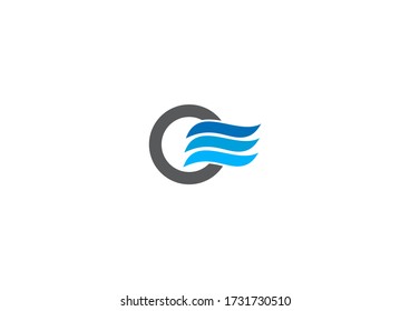 black line circle with three element concept logo design