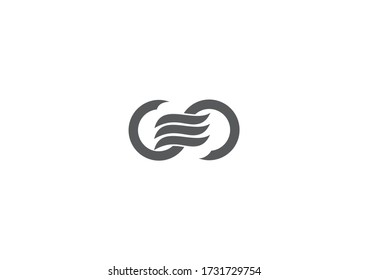 elementos de diseño del logotipo del vector de círculo de línea negra