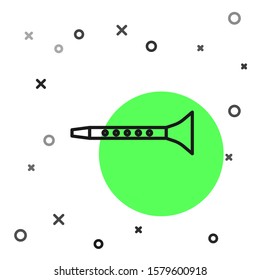Black line Clarinet icon isolated on white background. Musical instrument.  Vector Illustration