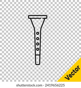 Black line Clarinet icon isolated on transparent background. Musical instrument.  Vector