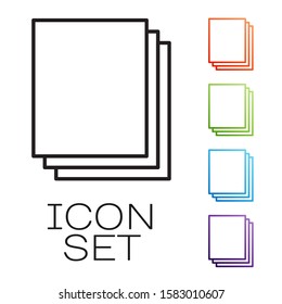 Black line Clean paper icon isolated on white background. File icon. Checklist icon. Business concept. Set icons colorful. Vector Illustration