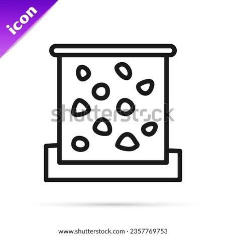 Black line Climbing wall icon isolated on white background.  Vector