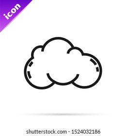 Black line Cloud icon isolated on white background.  Vector Illustration