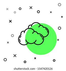 Black line Cloud icon isolated on white background.  Vector Illustration