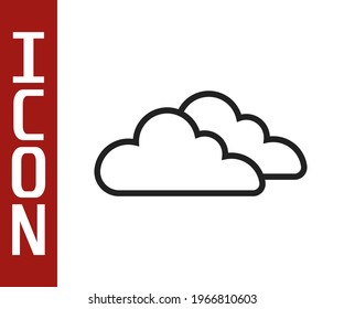 Icono de la nube de línea negra aislado en fondo blanco.  Vector