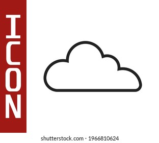 Black line Cloud icon isolated on white background.  Vector