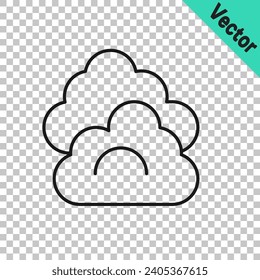 Schwarze Linie Cloud Symbol einzeln auf transparentem Hintergrund.  Vektorgrafik