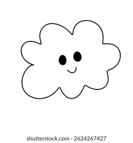 ilustração de design de céu ou nuvem de linha preta