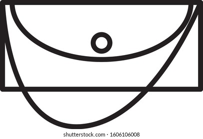 Black line Clutch bag icon isolated on white background. Women clutch purse.  Vector Illustration