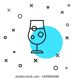 Black line Cocktail and alcohol drink icon isolated on white background. Random dynamic shapes. Vector Illustration