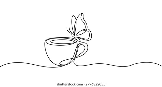 Taza café línea negra