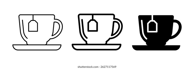 Black line coffee cup set.