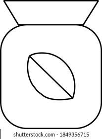 Black line Coffee jar line icon on white background