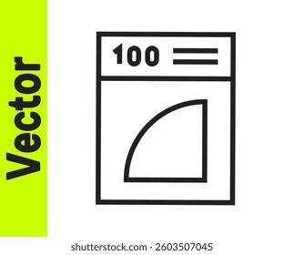 Black line Coffee paper filter icon isolated on white background.  Vector Illustration