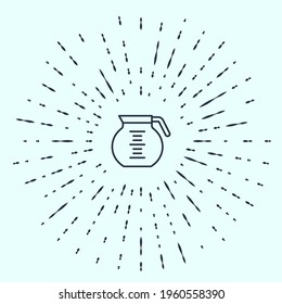 Black line Coffee pot icon isolated on grey background. Abstract circle random dots. Vector