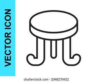 Black line Coffee table icon isolated on white background. Street cafe.  Vector
