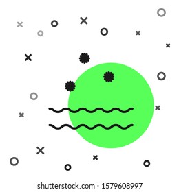 Black line Cold and waves icon isolated on white background.  Vector Illustration