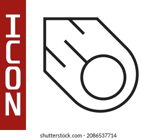 Black line Comet falling down fast icon isolated on white background.  Vector