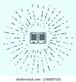 Black line The commandments icon isolated on grey background. Gods law concept. Abstract circle random dots. Vector Illustration